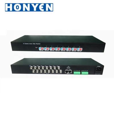 China Aluminum-alloy CE Certified 8 Channel CCTV Active Twisted Balance Transformer Video Receiver HY-811R UTP for sale