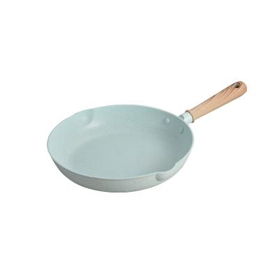 China Traditional Double Mouth Forged Aluminum Frying Pan Marble Coating 8 Inch Cookware Induction Stick Pans Non - for sale