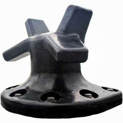 China Dock Boat Cast Iron Marine Staghorn Dock Mooring Bollard Twin Horn Bollard for sale