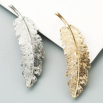 China European American hot sale cute vintage metal leaf fashion feather hair accessories cute hair clip hairpin barrette for sale