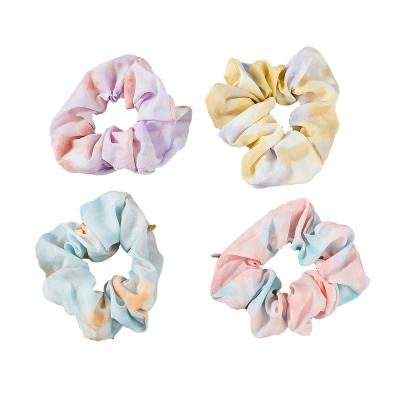 China Elegnet Fashion Fabrics Hair Scrunchies Korean Hair Ties Hair Ropes Color-blocking Elastic Headpieces High for sale