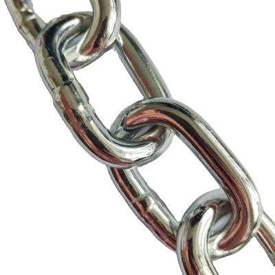 China Pulling 10MM DIN5685A Deburred Chain Galvanized Short Link Chain for sale