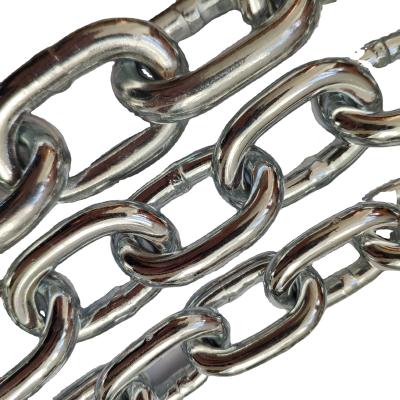 China Lashing Smooth Welded Galvanized Iron Chain DIN5685A Short Link Chain for sale