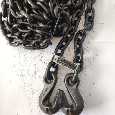 China Lifting Drag Chain G80 Binder Chain Black Color With Two Grabs Hook for sale