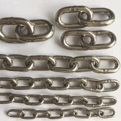 China Drag Chain SS304 SS316 SS316L Korean Standard Stainless Steel Link Chain for sale