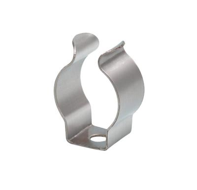 China Custom General Industry Stainless Steel Metal Stamping Part Led Tube Holder T8 Clamping U Shape Clip Pipe Clamps And Clips for sale