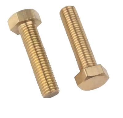 China Brass OEM Customized DIN933 Services Hardware Fasteners Brass Hex Bolts Hex Bolt In Stock for sale