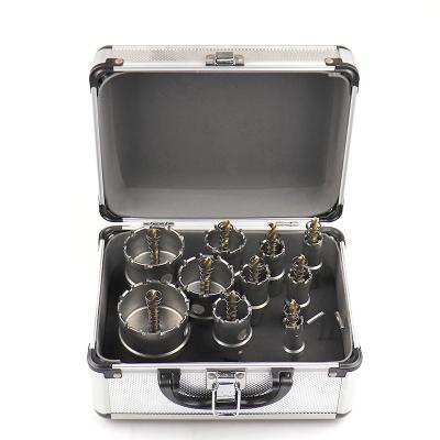 China 12Pcs Metal Drilling CTT Tungsten Carbide Metal Hole Saw Cutter Set For Stainless Steel Metal Wood Drilling In Aluminum Box for sale