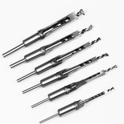 China Wood Mortising Drill Bits Woodworking Mortising Chisel Set Mortiser Woodworking Square Hole Bits Drills Machine Tool Bit Set for sale