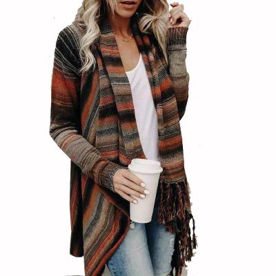 China 2021 new Anti-wrinkle knitted sweater in fashion long fringe diagonal sweater for women for sale