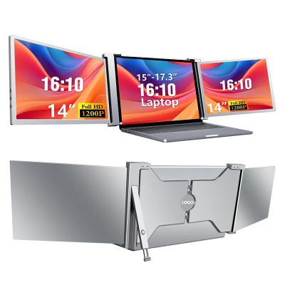 China Drahtloses externes tragbares Triple Monitor Laptop Tri-Screen Extender SRGB zu verkaufen