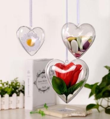 China Clear And Food Grade Christmas Decorations Food Grade Transparent Plastic Heart Shaped Box for sale