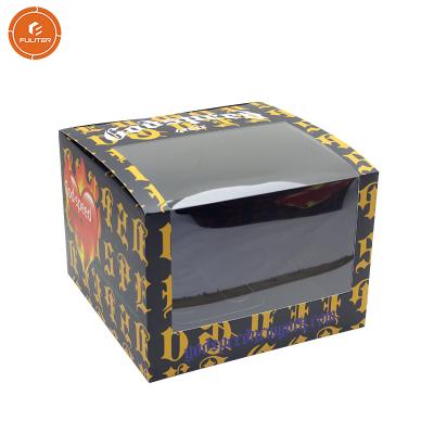 China Biodegradable Hat Packaging Box Basketball Covers Snapback Women's Baseball Caps Box With Clear PVC Window for sale