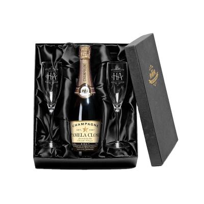 China Wholesale Handmade Cardboard Single Paper Whiskey Champagne Wine Bottle and Wine Glass Box for sale