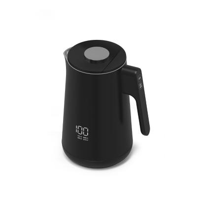 China Matte Housing Healthy Hotel Appliance Digital Black Base 360 ​​Degree Rotating Smart Kettle Universal Electric Kettle Tea 1.7L for sale