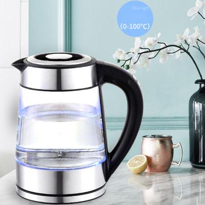 China Wholesale 360 ​​Degree Rotation Base LCD Display Different Color Changing Temperature 1.7L Eet Cordless Glass Kettle Electric Kettle for sale