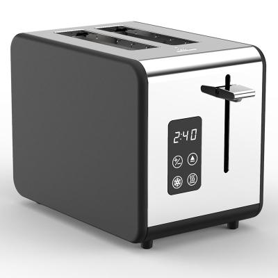 China Brand New Hotel Digital LED Display Stainless Steel Mini Electric 2Slice Toaster With Color Bags Reusable for sale