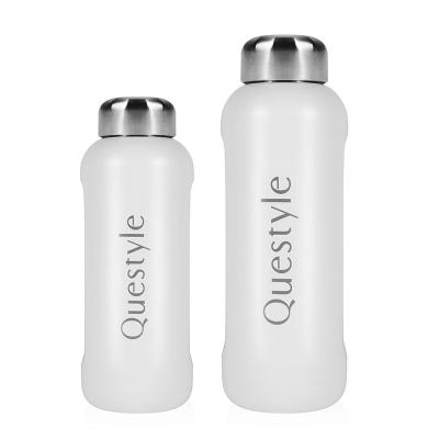 China Double-Layer Stainless Steel Vacuum Structure Design Sustainable Square Thermos Water Bottle With Hand Strap Blank for sale