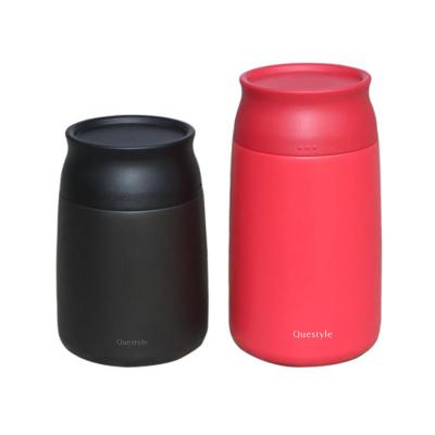 China Wholesale PORTABLE Thermos Lunch Box Vacuum Insulated Stainless Steel Vacuum Insulated Food Jar With Silicone Sleeve And Spoon for sale