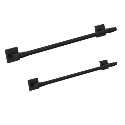 China 24 Inch Modern Matte Black Stainless Steel Single Towel Holders With Wall Mounted Towel Rack Toilet Paper Holder For Bathroom Kitchen for sale