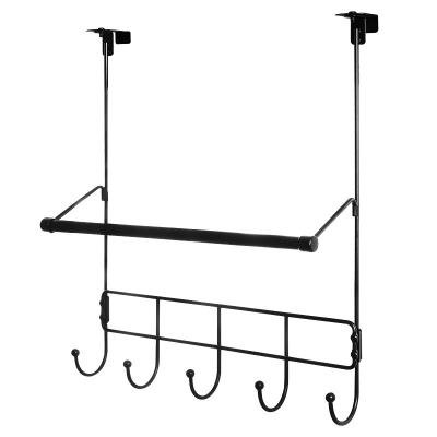 China Popular Rust Prevention Bathroom Accessories Over The Bathroom Shower Door Bath Towel Rack With Hooks, Bathroom Towel Rack for sale