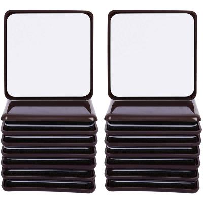 China Square Brown Self Adhesive Furniture Gliders For Carpet 16 Pack Self-Stick Furniture Gliders Upholster 2-1/2