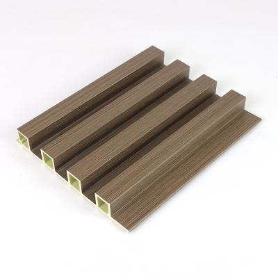 China Eco-friendly waterproof wpc composite wall panel slatted cladding grooved interior decoration easy install for sale