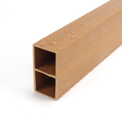 China 100*50mm interior wpc timber tube square tube plastic composite hot eco-friendly wooden wall/ceiling decorative materials/partition for sale