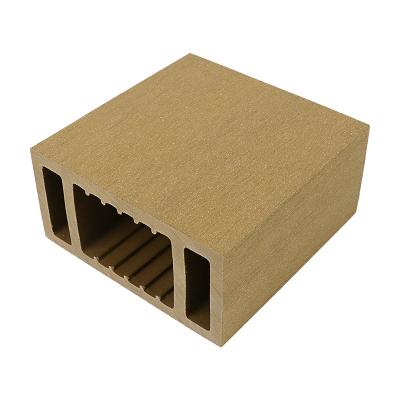 China Eco-friendly Compound Square Tubes Exterior Decoration WPC Timber Tube Wooden PE Anti-Sunlight Easy Install for sale