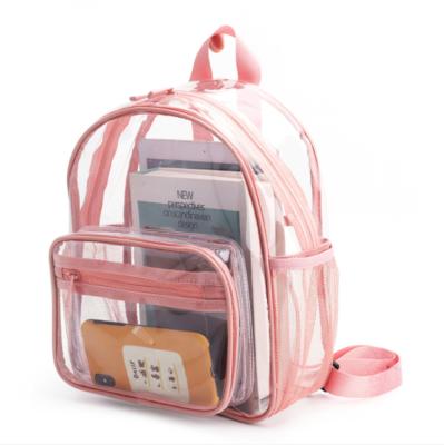 China Custom Logo Kids Student Sports Backpacks Waterproof Outdoor School Bag Waterproof Clear Transparent PVC Backpack For Girls for sale