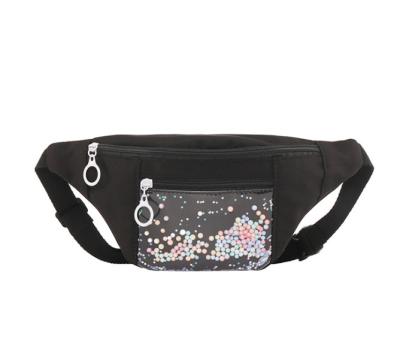 China Outdoor Cute Fashion Colorful Design Pussy Pack Sequin Beads Waist Bag Girl Transparent Cross - Body Bag for sale