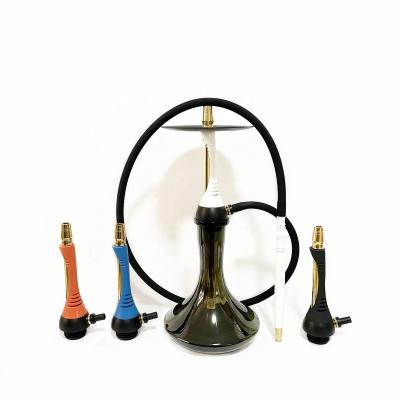 China Stainless Steel Shisha Smoking Hookah Alpha S Glass Base Silicone Chicha Shisha Cheap Russian Aluminum Hose Handle for sale