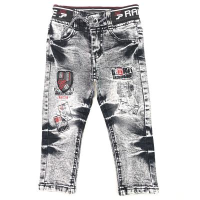 China Breathable Warm Mockup Kids Clothing Splicing Jeans Washed Pants Kids Boys Jeans for sale