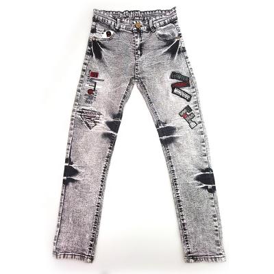 China New Pattern Kids Clothing Breathable Splicing Jeans Washed Pants Kids Boys Jeans for sale