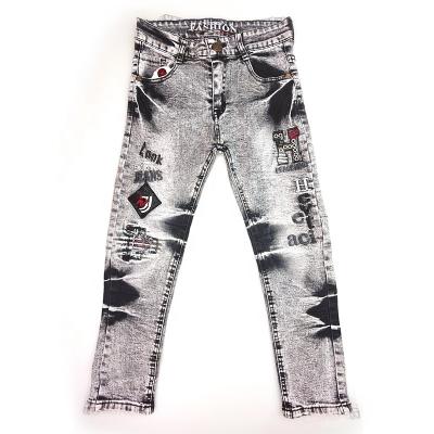 China New Pattern Kids Clothing Breathable Splicing Jeans Washed Pants Kids Boys Jeans for sale