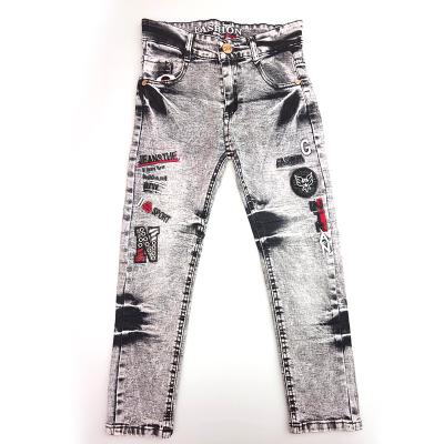 China New Pattern Kids Clothing Breathable Splicing Jeans Washed Pants Kids Boys Jeans for sale