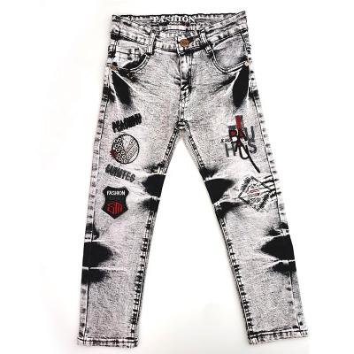 China New Pattern Kids Clothing Breathable Splicing Jeans Washed Pants Kids Boys Jeans for sale