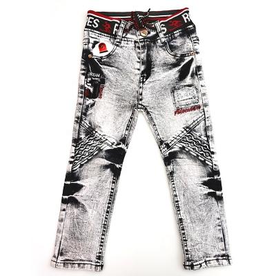 China Breathable Warm Mockup Kids Clothing Splicing Jeans Washed Pants Kids Boys Jeans for sale