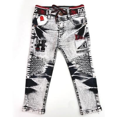 China Breathable Warm Mockup Kids Clothing Splicing Jeans Washed Pants Kids Boys Jeans for sale