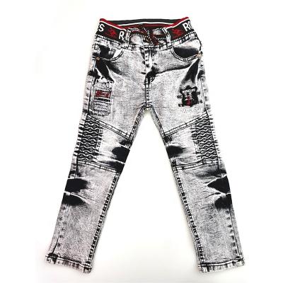 China Breathable Warm Mockup Kids Clothing Splicing Jeans Washed Pants Kids Boys Jeans for sale