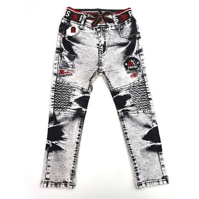 China Breathable Warm Mockup Kids Clothing Splicing Jeans Washed Pants Kids Boys Jeans for sale