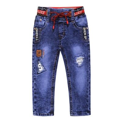 China Fashion Breathable Slim Fit Children's Elastic Waistband Boys Pants Custom Made Design Kids Jeans for sale