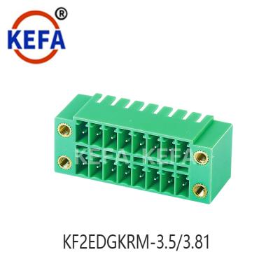 China Male Plug Terminal Block With Thread Connector KF2EDGKRM-3.5/3.81 Nut for sale