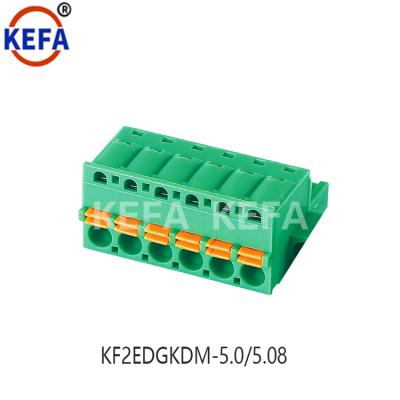 China PCB Terminal Spring Male Female Clamp Connector 5.0mm 5.08mm Pitch KF2EDGKDM-5.0/5.08 KF2EDGKDM-5.0/5.08 for sale