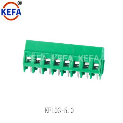 China 45 Degree PCB Screw Terminal Block / Brass Connector KF103-5.0 11 - Flange A.W.G. 20 for sale