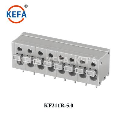 China Spring terminal block with 5.0mm pitch KF211R 26~16AWG for sale