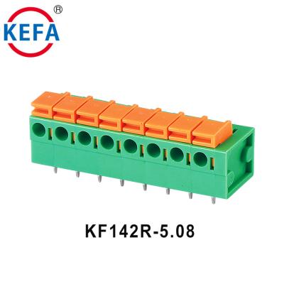 China Spring terminal block with right angle pin KF142R-5.08 11 - A.W.G. 20 for sale