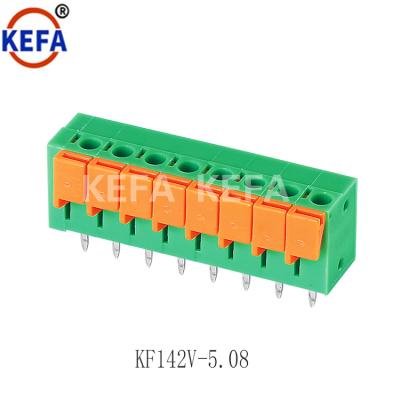 China PA66 KF142V-5.08 2way spring connector terminal for sale