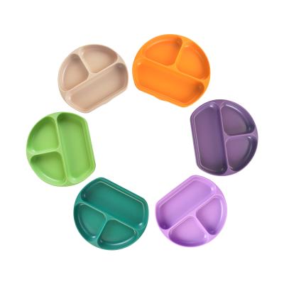 China Amazon Silicone Suction Dish Baby Tableware Children Suction Dish Viable Free Hot Customized 2022 Dish Logo Packages Food Grade BPA for sale