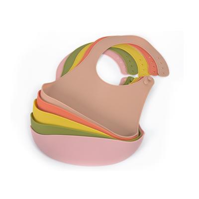 China Factory Supply BPA Free Silicone Food Grade Silicone Baby Bib Adjustable Waterproof Baby Bibs Free Kids Bibs for sale